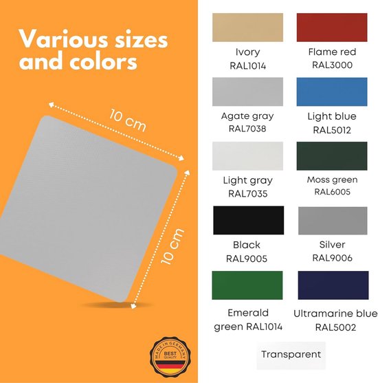 Zelfklevende reparatiepatches voor vrachtwagens, aanhangers, tenten en parasols - 10 cm x 10 cm, lichtgrijs van Fabsil