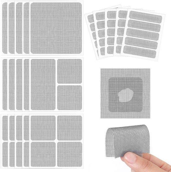 Zelfklevende Reparatieset Vliegengaas - 20 Vellen Gaas Reparatie Patch voor Ramen en Deuren van Merkloos