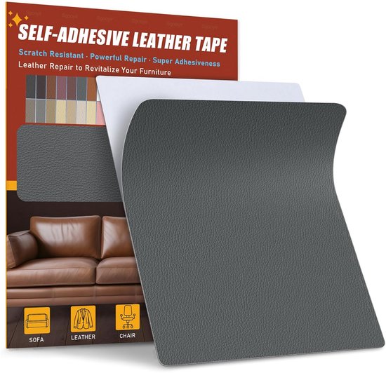 Zelfklevende Reparatieset voor Kunstleer Bank en Stoel Donkergrijs 21x28cm van Merkloos