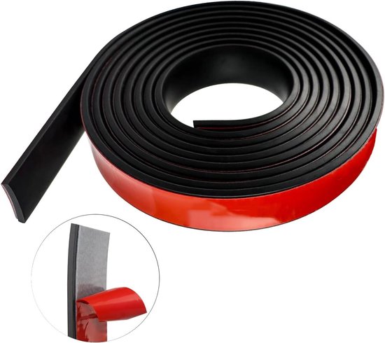 Zelfklevende Rubber Strips 25mm x 3mm x 300cm, Neopreen Rubber voor DIY, Vloerisolatie, Geluidsdemping en Anti-Vibratie van Merkloos