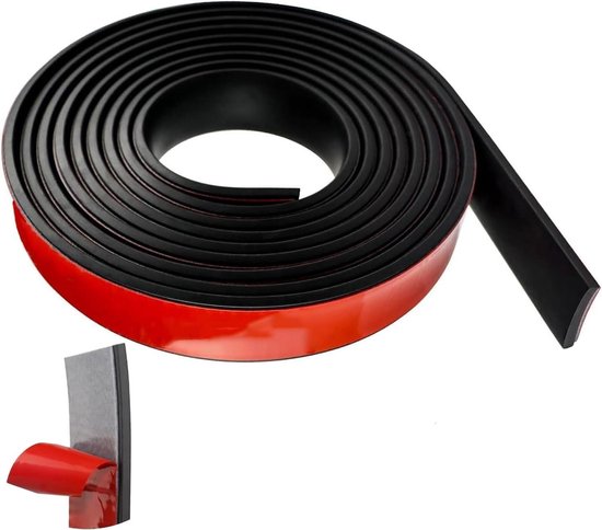 Zelfklevende Rubber Strips 50mm (B) x 1.5mm (D) x 300cm (L) voor DIY, Vloerbedekking, Isolatie en Bescherming, Antislip en Duurzaam van Merkloos