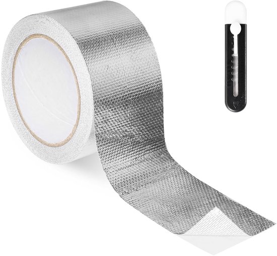 Zelfklevende Warmtebeschermingsmat 6 x 2000 cm - Aluminium Folie voor Isolatie, Hittebestendige Bescherming en Praktische Warmteschilden voor Slangen en Buizen