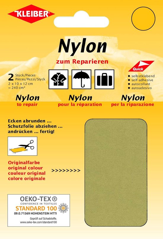 Zelfklevende waterdichte reparatiestukken van nylon - Beige van Merkloos