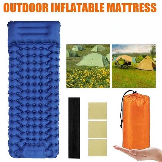 Zelfopblaasbaar Camping Opblaasbaar Slaapmat met Voetpomp, Ideaal voor Buitenactiviteiten en Kamperen
