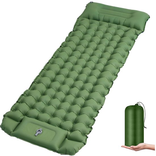 Zelfopblaasbaar kampeermatje – waterdicht opblaasbed – draagbaar matje – compact en licht slaapmatje, geschikt voor wandeltochten, het strand, de tent en trektochten (maximaal draagvermogen 200 kg)