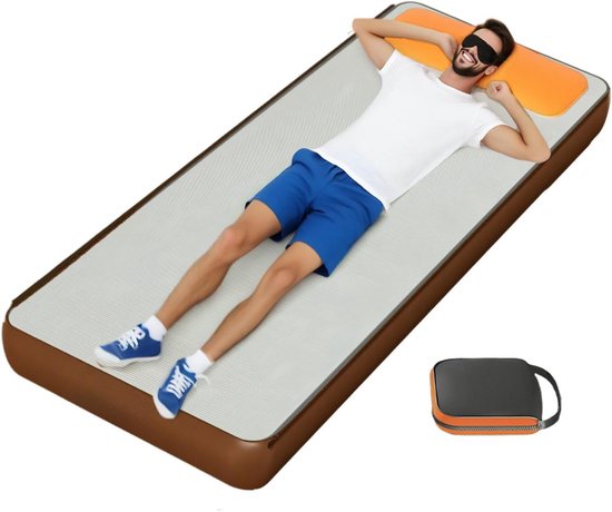 Zelfopblaasbaar Slaapmat - Kampeermatras Opvouwbaar - Outdoor Avontuur - 15cm Dikke Isolatie - 200x60 cm - Enkel