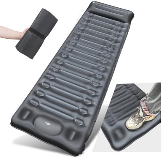 Zelfopblaasbare Campingmat met Voetpomp - 14 cm Dikte, Optimaal Comfort voor Outdoor Avonturen