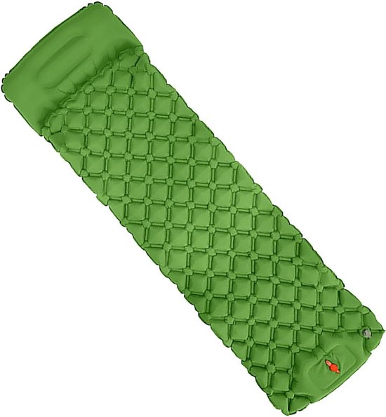 Zelfopblaasbare Slaapmat - Kampeer Matras Outdoor - Kamperen en Backpacken - Ergonomisch Kubus Oppervlak - 190x58x5cm - Blauw