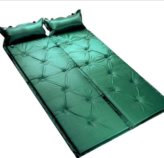 Zelfopblaasbare Slaapmat - Kampeerbed Luchtbed - Buiten Kamperen - Ingebouwde Voetpomp - 180 x 60 cm - Legergroen