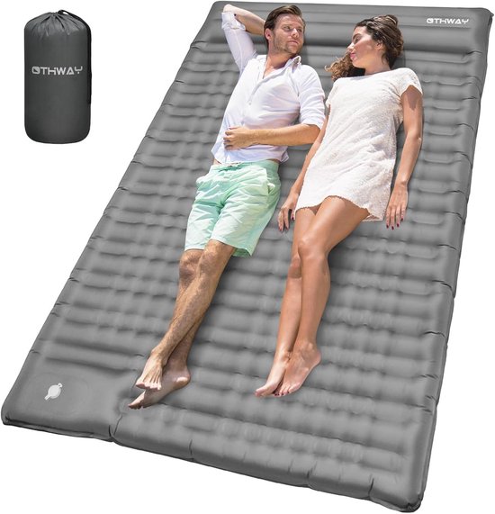 Zelfopblazend Campingluchtmatras voor 2 Personen - 12 cm Dik met Geïntegreerd Hoofdkussen