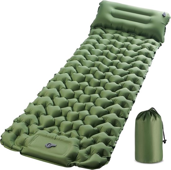 Zelfopblazend Campingmatras - Blauw - 195 x 68 cm - Ultralicht en Duurzaam - Voor Kamperen en Wandelen