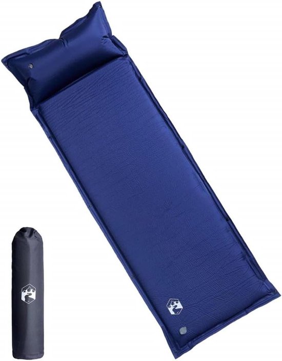 Zelfopblazend Campingmatras - Slaapmat Kamperen - Outdoor Slapen - Traagschuim Vulling - 190 x 64 cm - Marineblauw