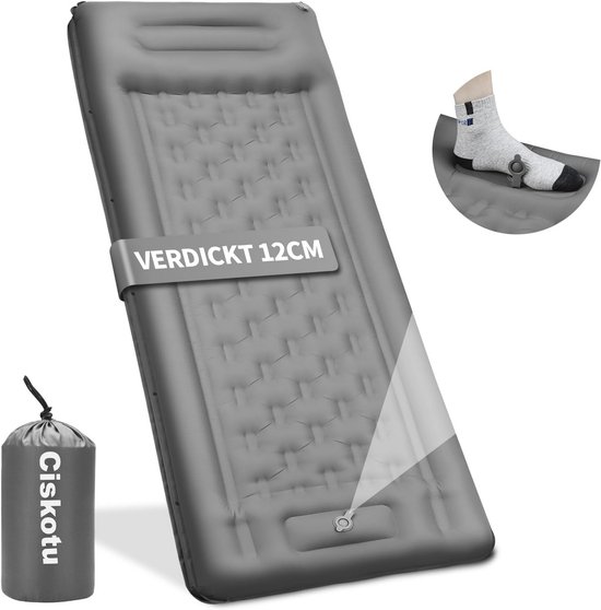 Zelfopblazend Isolatiematras 12 cm Dikke Opblaasbare Matras voor Kamperen en Wandelen van Merkloos