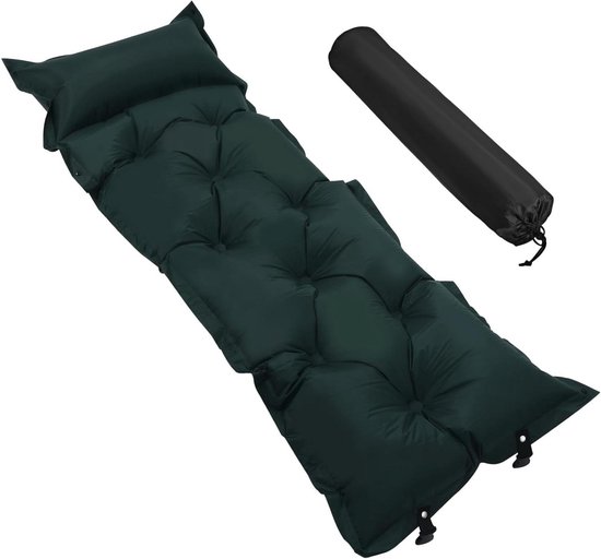 Zelfopblazend Kampeerbed - Slaapmat Outdoor - Buitenavonturen - Automatische Inflatie - 185x60cm - Groen