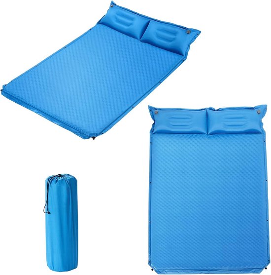 Zelfopblazend Luchtbed 2 Personen (190x130 cm) met Kussen - Waterdicht en Draagbaar voor Camping en Outdoor