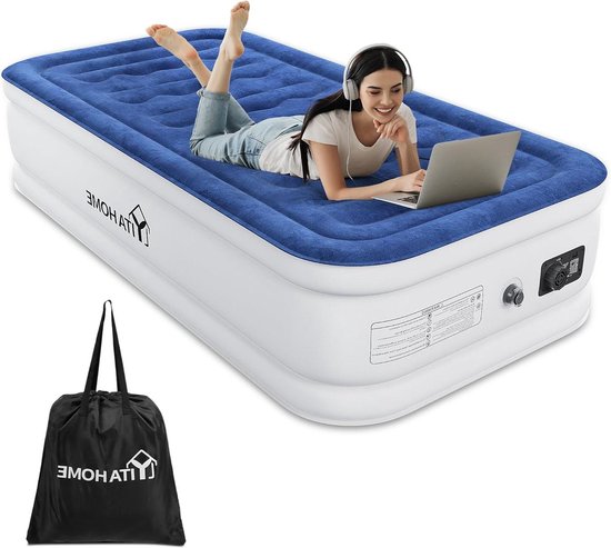 Zelfopblazend luchtmatras 1 persoon met elektrische luchtpomp - opblaasbaar matras voor camping - 191 x 99 x 46 cm van Intex