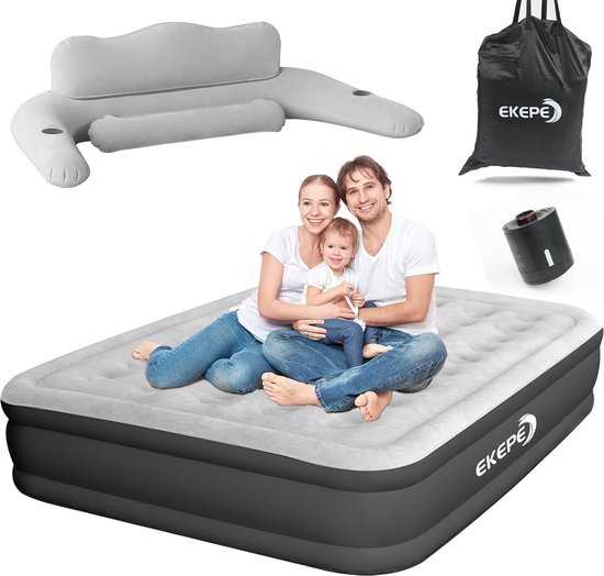 Zelfopblazend Luchtmatras met Elektrische Pomp - Comfortabel en Duurzaam voor Camping en Logeren van Merkloos