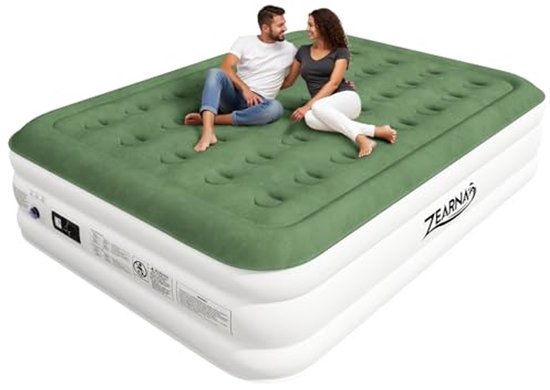 Zelfopblazend luchtmatras voor 2 personen - 203 x 152 x 40 cm, ideale oplossing voor camping en logeerpartijen van Merkloos