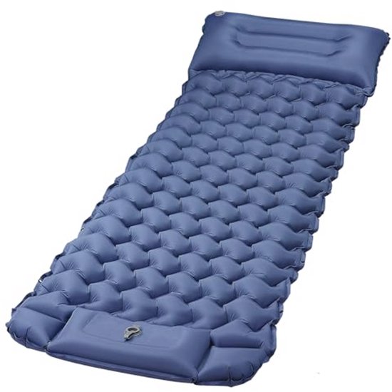 Zelfopblazend Opblaasbaar Campingmatras met Kussen - Ultralicht Tentmatras 68 x 198
