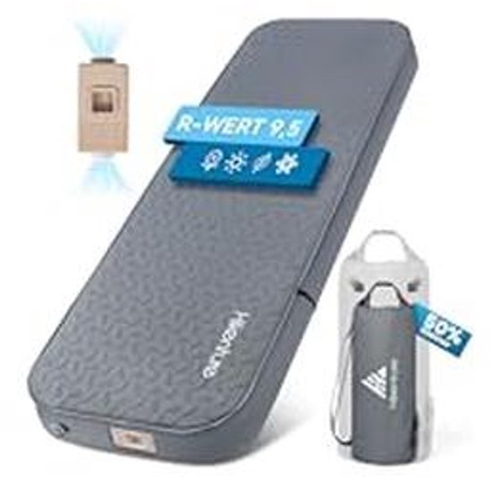 Zelfopblazend slaapmat met ingebouwde elektrische pomp - 10 cm dik, R-waarde 9.5 - Ideaal voor camping, tent, wandelen en auto van Forceatt