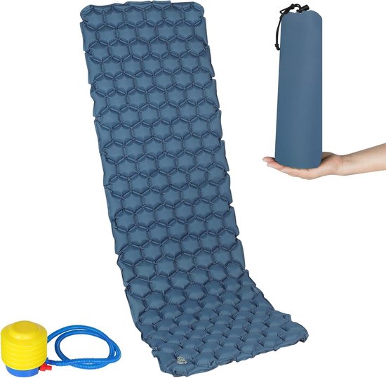 Zelfopblazende campingmat - luchtpompventiel - opblaasbaar matras - outdoor - ultralicht - waterdicht - antislip - opvouwbaar - slaapmat - wandelen - draagbaar - met tas