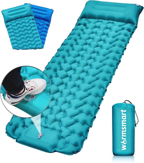 Zelfopblazende Campingmat voor Comfortabel Kamperen en Backpacken - Brede en Dikke Slaapmat met Ingebouwde Pomp van Merkloos