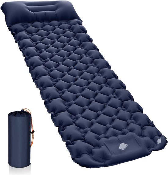Zelfopblazende isolerende campingmat - voetaangedreven opblaasbare pompen - opvouwbare campingluchtmatras - outdoor - ultralicht - 1 persoon van Merkloos
