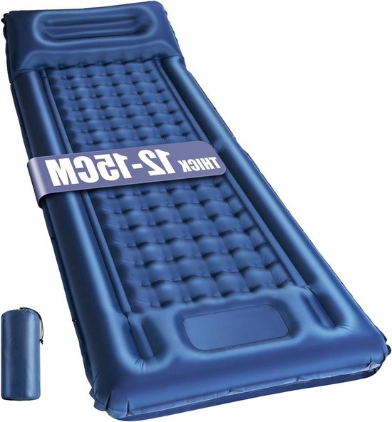 Zelfopblazende Kampeermat - 12CM Dikke Slaapmat - Ultralicht voor Backpacken van Merkloos