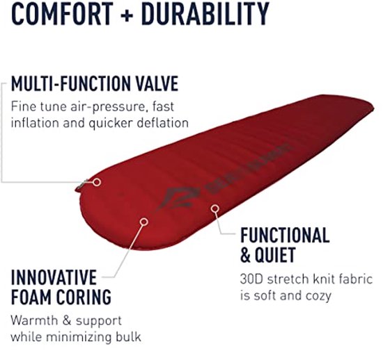 Zelfopblazende Luchtmatras Comfort Plus - Rood - Groot