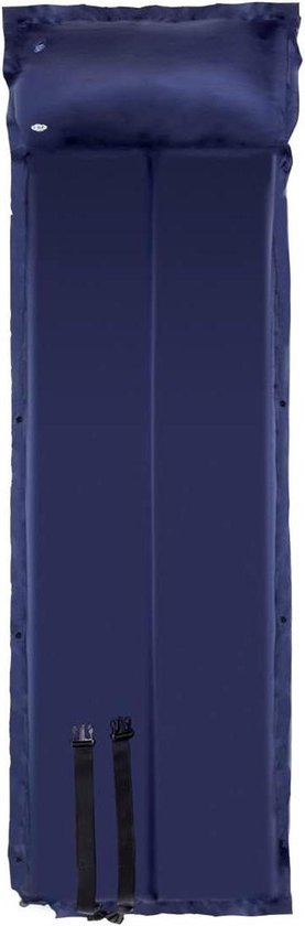 Zelfopblazende matras - Slaapmat - Kamperen en Reizen - Inclusief kussen - 190x63 cm - Donkerblauw