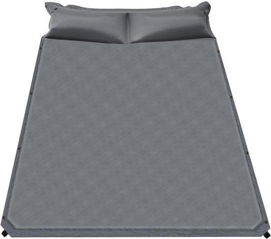 Zelfopblazende Slaapmat - Campingmatras Luchtbed - Kamperen Wandelen - 5cm Dik Comfort - 192x132cm - Grijs van Merkloos
