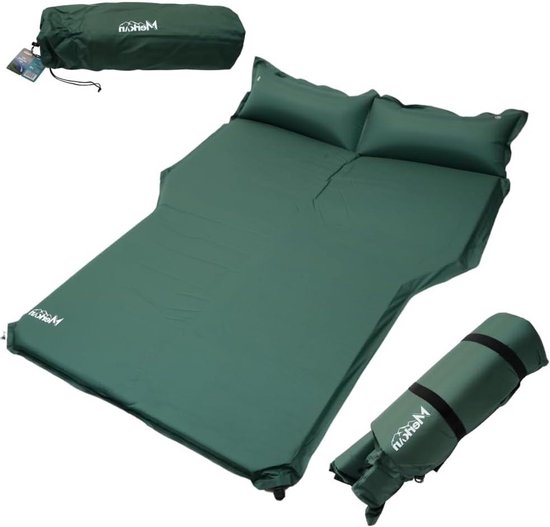 Zelfopblazende Slaapmat - Campingmatras Outdoor - Comfortabel Kamperen - Ingebouwd Kussen - 5 cm Dik - Groen