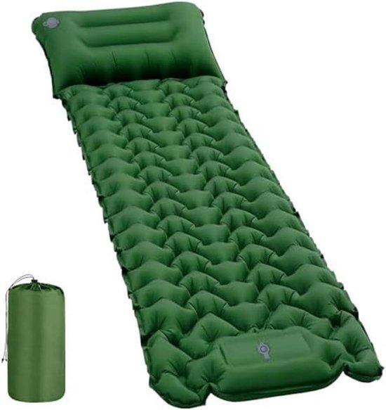 Zelfopblazende Slaapmat - Campingmatras Outdoor - Kamperen en Buiten - Ergonomisch Ontwerp - 195 x 65 x 8 cm - Marineblauw