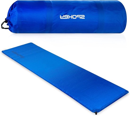 Zelfopblazende Slaapmat - Kampeer mat - Comfortabel Kamperen - 5cm Dik Schuim - 180 x 50 cm - Blauw van Merkloos