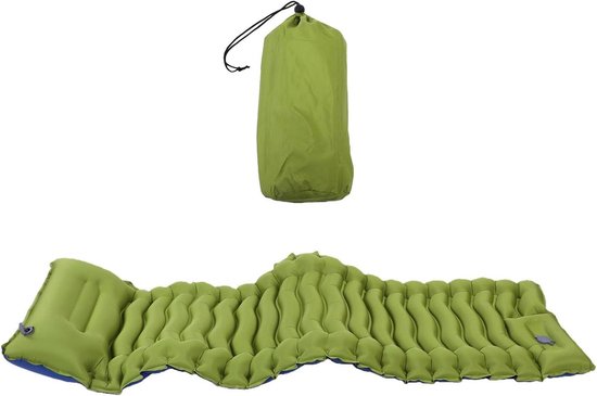 Zelfopblazende Slaapmat - Kampeer matras Opblaasbaar - Outdoor kamperen - Ingebouwd kussen en voetpomp - 190 x 65 cm - Blauw
