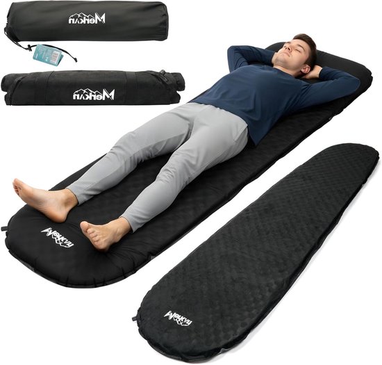 Zelfopblazende slaapmat - Kampeer matras - Outdoor slapen - 5 cm dikte - 183 x 51 cm - Zwart