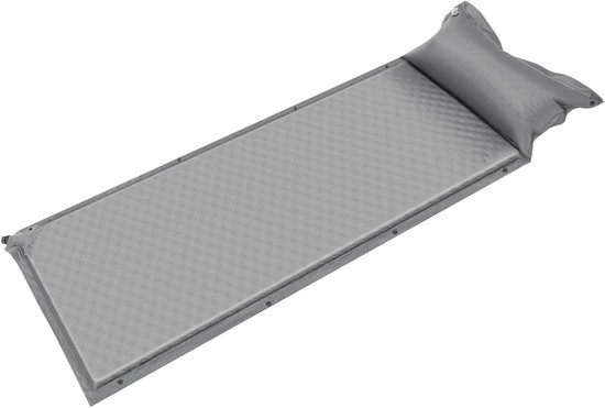 Zelfopblazende Slaapmat - Kampeerslaapmat Opblaasbaar - Kamperen en Reizen - 5cm Dikke Spons - 192 x 66 cm - Grijs van Merkloos