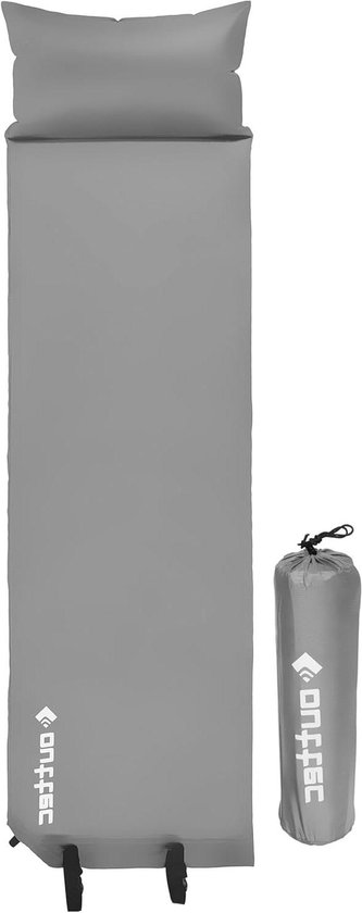 Zelfopblazende Slaapmat - Luchtbed Kussen - Outdoor Kamperen - Waterdicht Ultralicht - 186 x 53 cm - Grijs