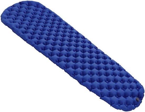 Zelfopblazende Slaapmat - Outdoor Mat - Kamperen en Hiken - Ingebouwde Pomp - 190x58cm Uitgevouwen - Marineblauw