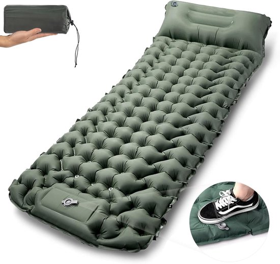 Zelfopblazende slaapmat - ultralicht campingmatras met hoofdkussen van Naturehike