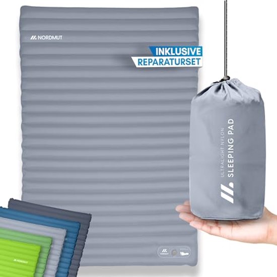 Zelfopblazende slaapmat voor 2 personen - 10 cm ultracomfortabele outdoor matras van Quechua