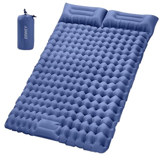 Zelfopblazende slaapmat voor 2 personen - 200 x 135 cm - Ultr licht en isolerend van Merkloos