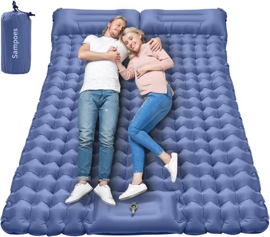 Zelfopblazende Slaapmat voor 2 Personen - Campingmatras 10 cm Dikte, Ideaal voor Outdoors van Merkloos