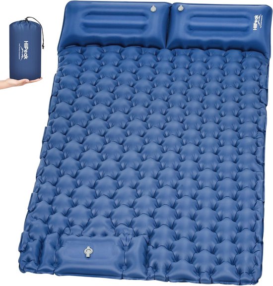 Zelfopblazende Slaapmat voor 2 Persoon - Lichtgewicht Camping Mat met Hoofdkussen - 120 x 200 cm van Hikenture