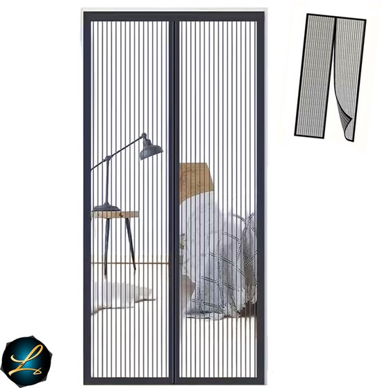 Zelfsluitend Magnetisch Horgordijn – Insectenvrij, Diervriendelijk & Duurzaam Nylon Mesh 90 x 210cm - Luxe Deurhor - Deurgordijn - Horgordijn Deur - Zwart
