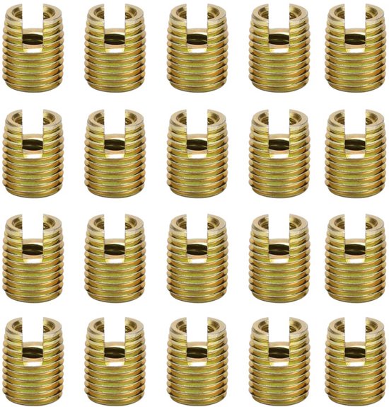 Zelftappende schroefdraad 20 stuks 302 koolstofstaal schroef reparatie accessoires (binnen M6 1.0 buiten M10 1.5)