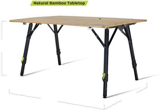 Zempire Kitpac Pro Large Bamboe Kampeertafel 100 x 65 cm