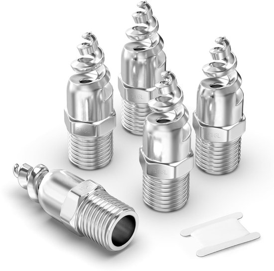 Zeynomax - Roestvrij Staal Spiraal Kegelverstuiver - Tuinwaterdicht - 1" Male Aansluiting - Efficiënte Verbindingsoplossing - Geschikt voor Gas Koelin