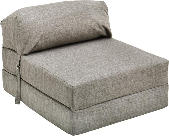 Zijbed Matras - Gastenbed Klapbed - Logeren Comfortabel - Veelzijdig Opvouwbaar - 168 x 60 cm - Grijs