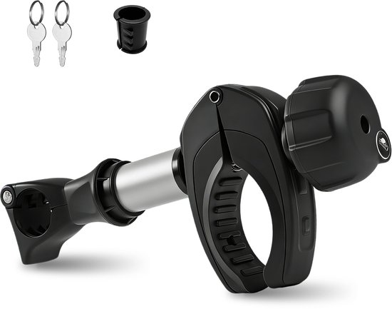 Zilveren Framehouder Fietsendrager Afsluitbaar – 26 cm – Voor Eerste Fiets – Universele Fietsklem Caravan & Camper